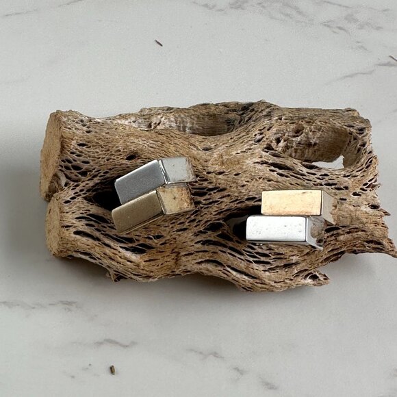 1950s Hickok Cuff Links, Gold & Silver Triangular Cuff Links - Picture 5 of 5